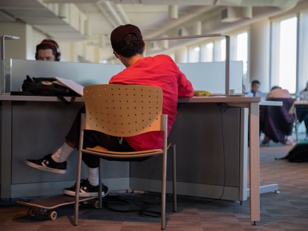 Student sitting at desk